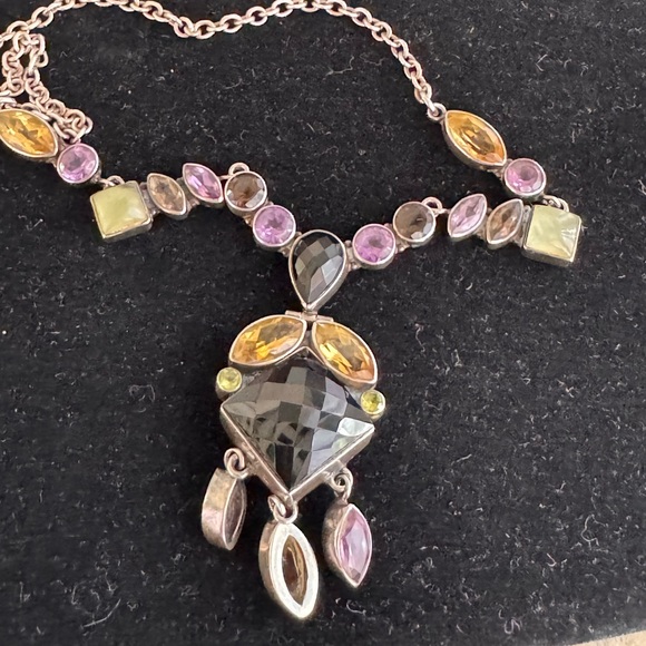 Rare Nicky Butler Elegant Multi-Color Gemstone Necklace Sterling Silver Silver - Picture 8 of 15